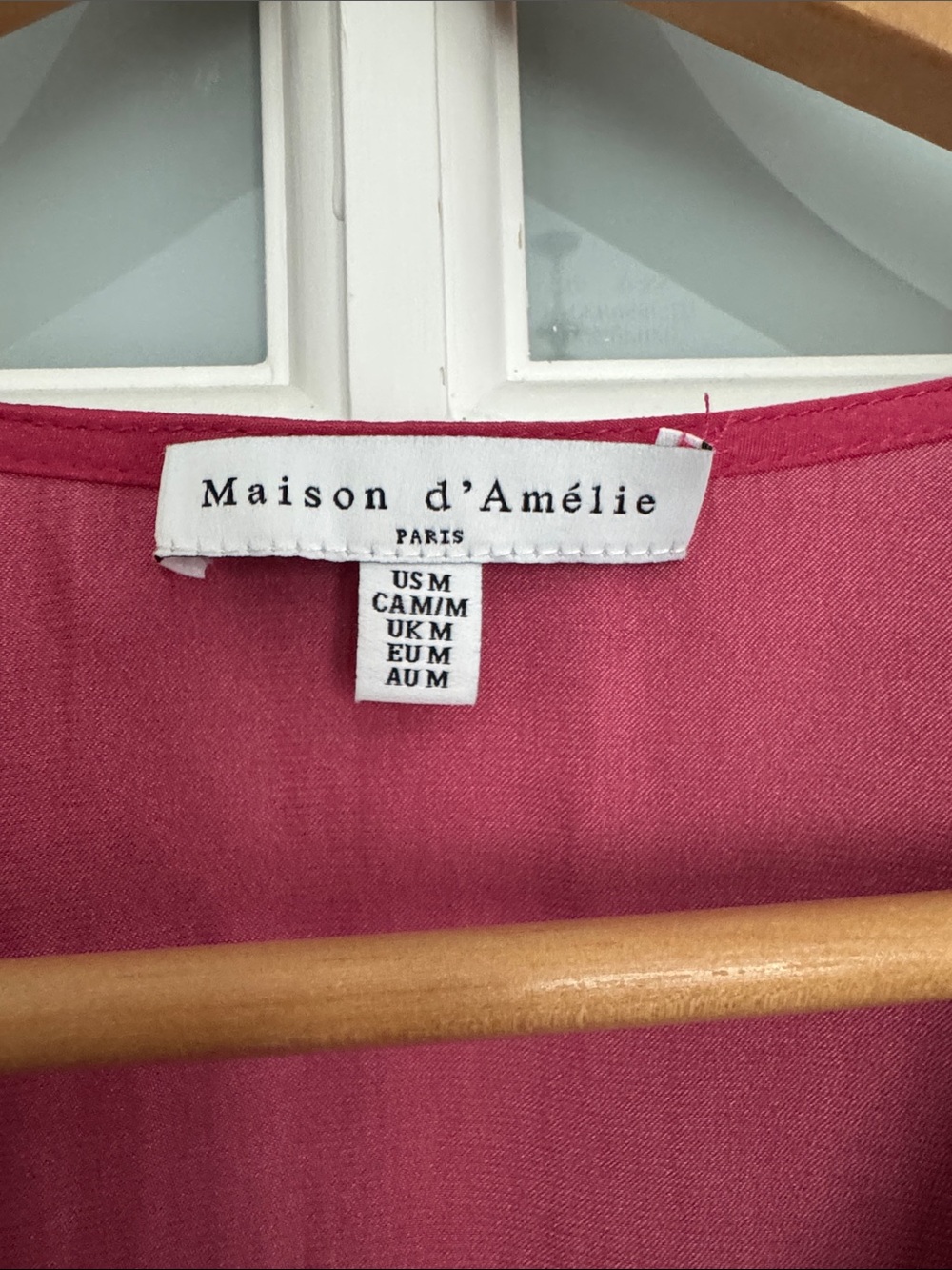 Maison Jules Raspberry Button-Front V-Neck Blouse - Picture 2 of 8